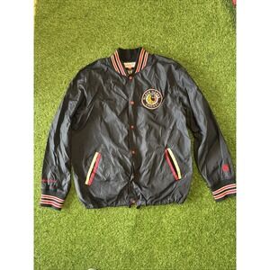 Mitchell And Ness Vintage Button Up Black Hawks Chicago NHL  HockeyJacket Large